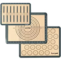 Los mejores  - Lazymi Tapete de Silicona Antiadherente para Hornear Juego con Medidas- Lámina de Horno para Macaron Galletas Pizza Pan…